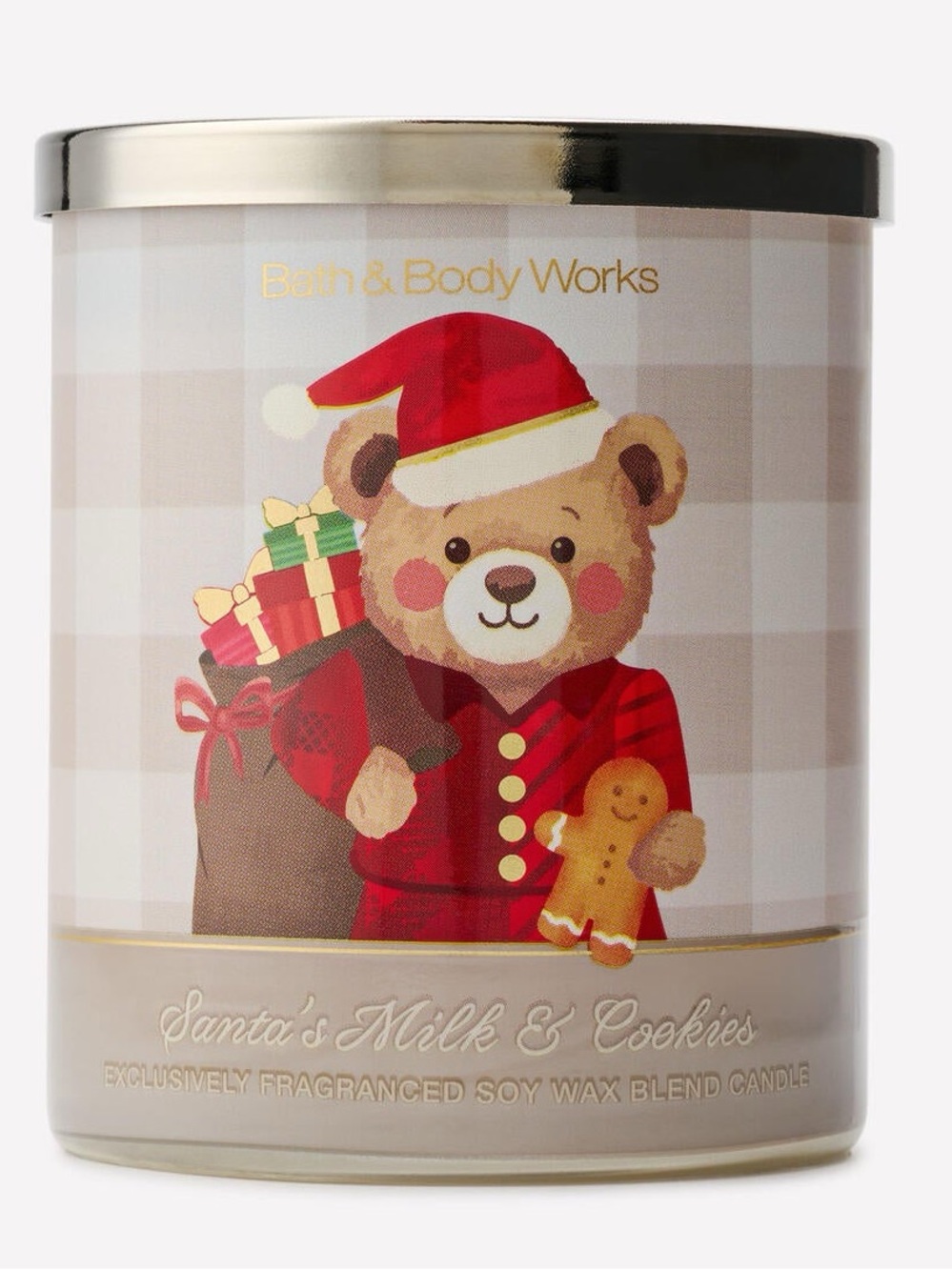 Bath & Body Works Holiday 🎅 Santa's Milk & Cookies Single Wick Candle 🍪✨